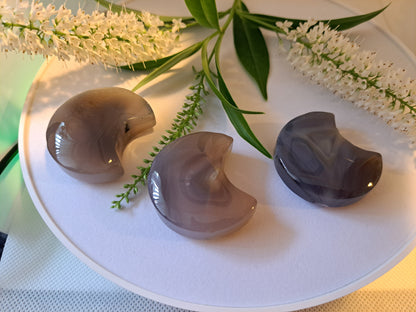Crystal agate half moon