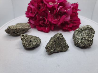 Raw pyrite crystal stone