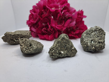 Raw pyrite crystal stone