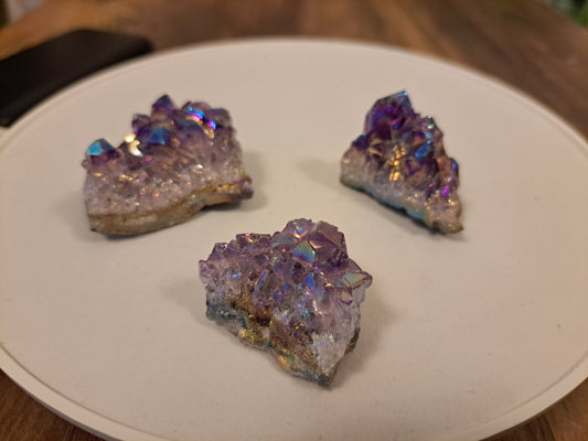Raw aura amethyst crystal