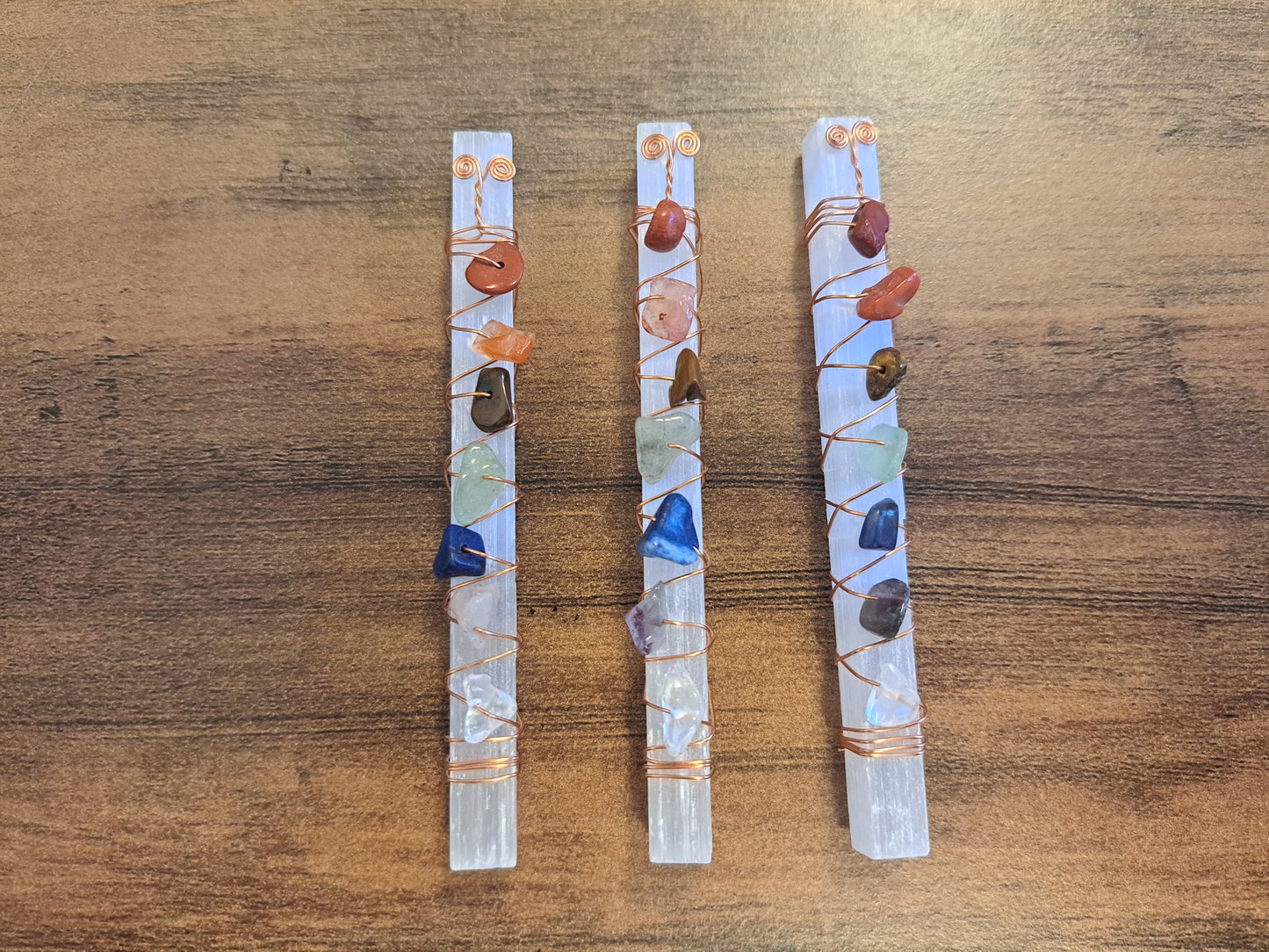 Selenite chakra wand