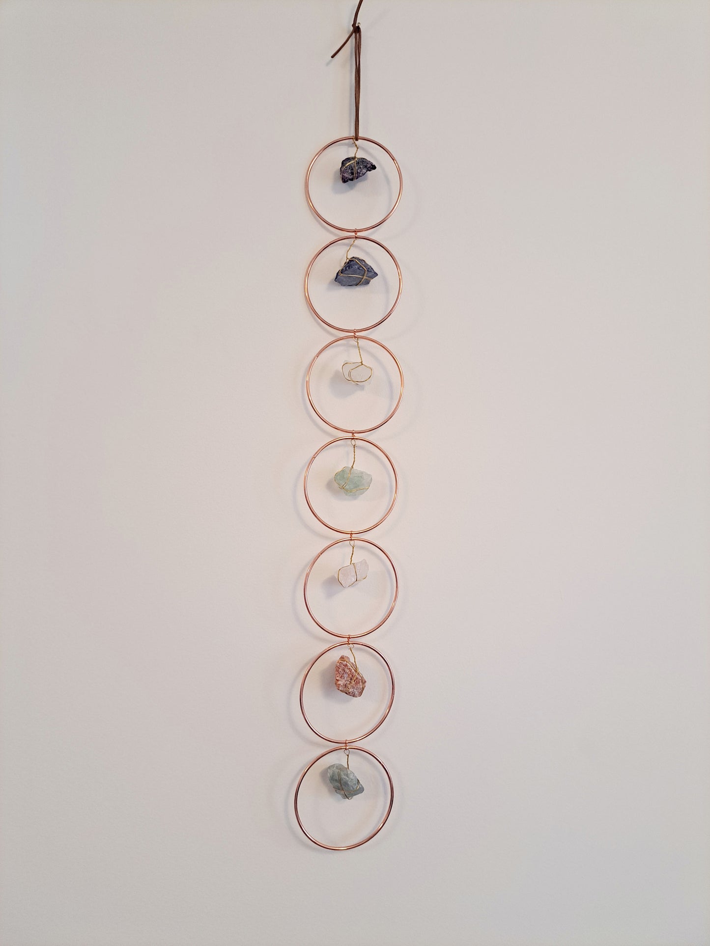 Large chakra raw stone wall hanger