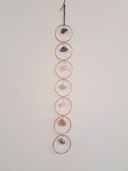 Large chakra raw stone wall hanger