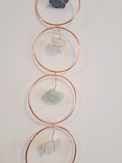 Large chakra raw stone wall hanger