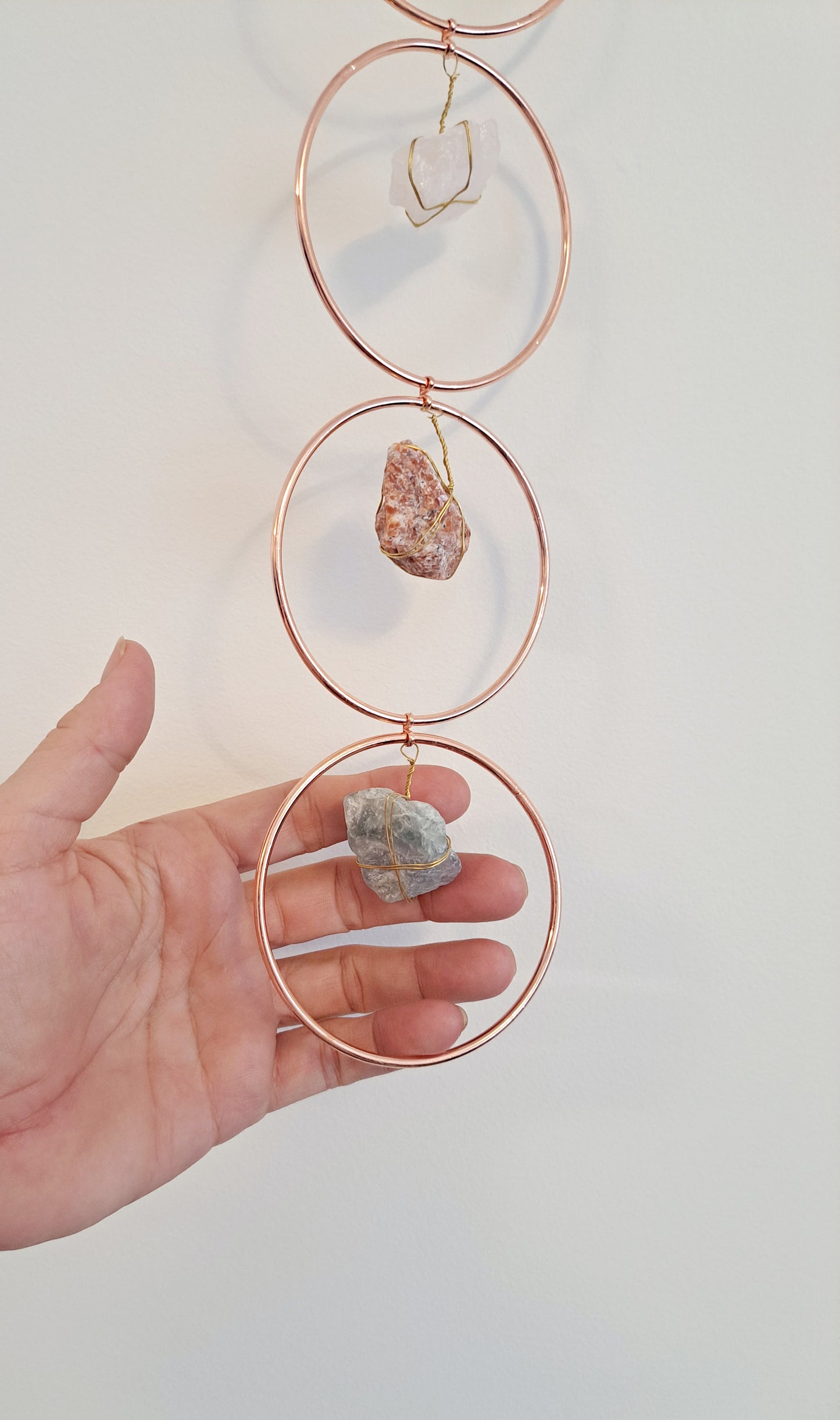 Large chakra raw stone wall hanger