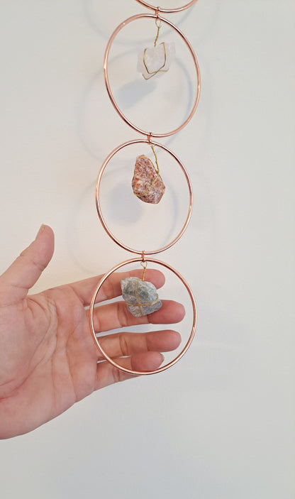 Large chakra raw stone wall hanger