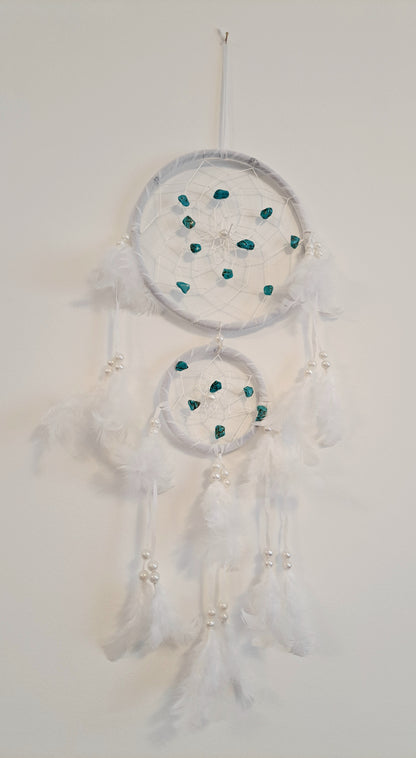 Stunning white dream catcher embellished with crystal gems
