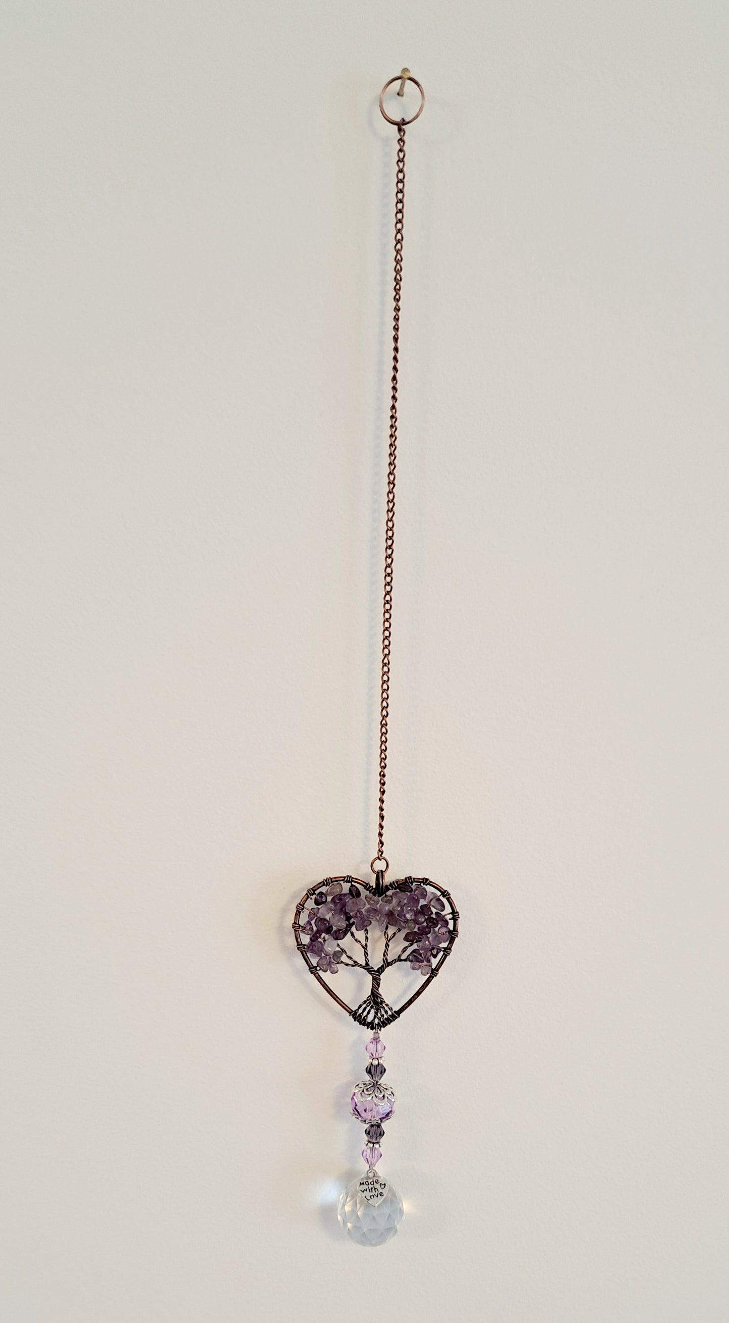 Amethyst crystal suncatcher