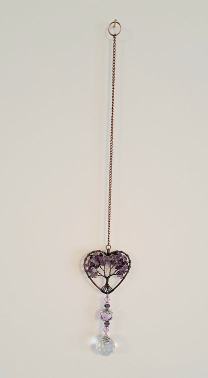 Amethyst crystal suncatcher