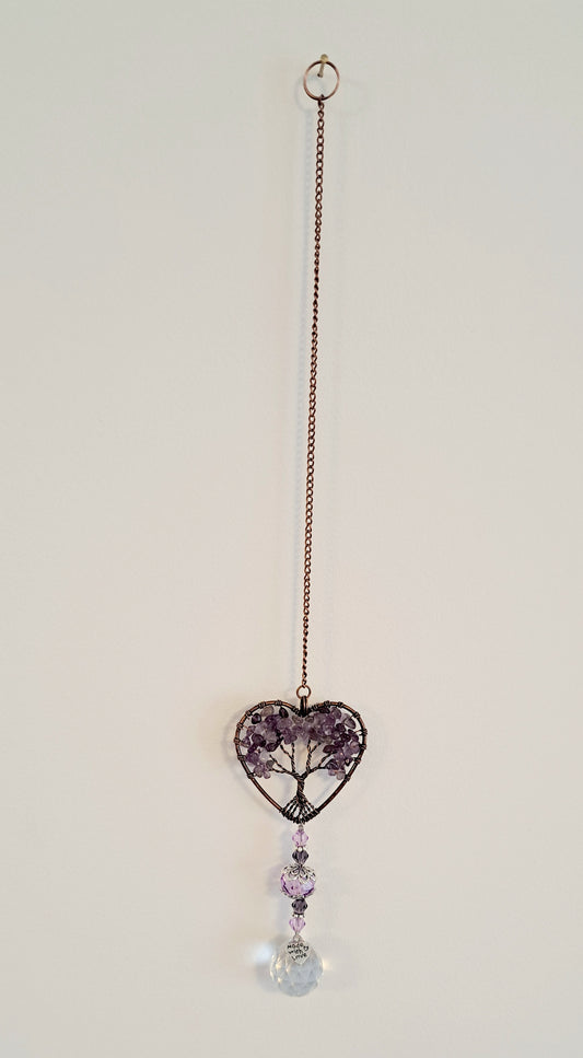 Amethyst crystal suncatcher