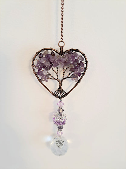 Amethyst crystal suncatcher