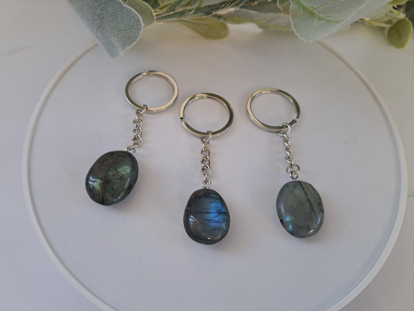 Labrodite crystal key ring