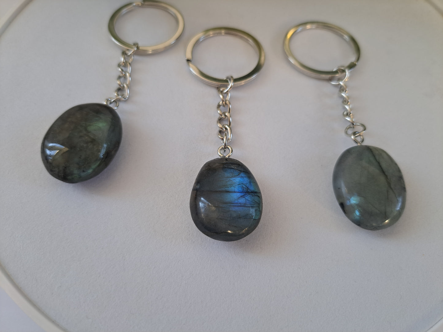 Labrodite crystal key ring