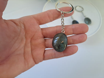 Labrodite crystal key ring