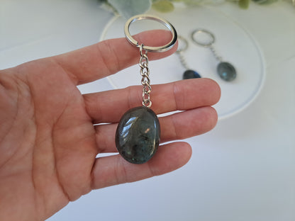 Labrodite crystal key ring