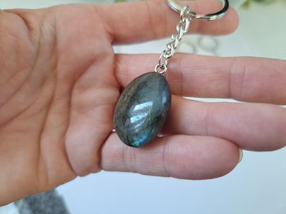 Labrodite crystal key ring