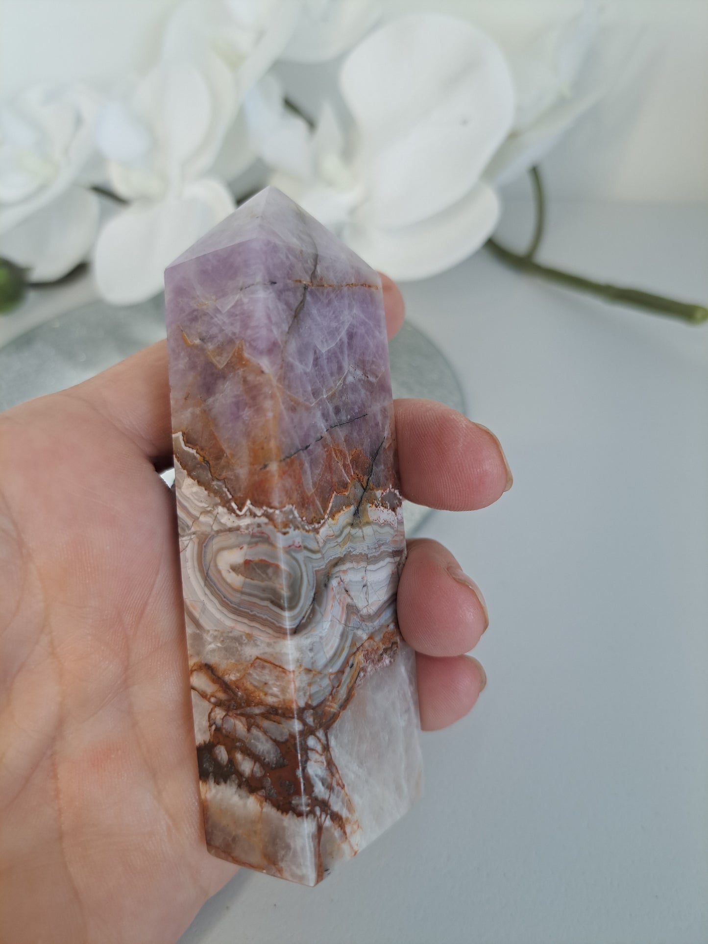 Amethyst Lace Agate point