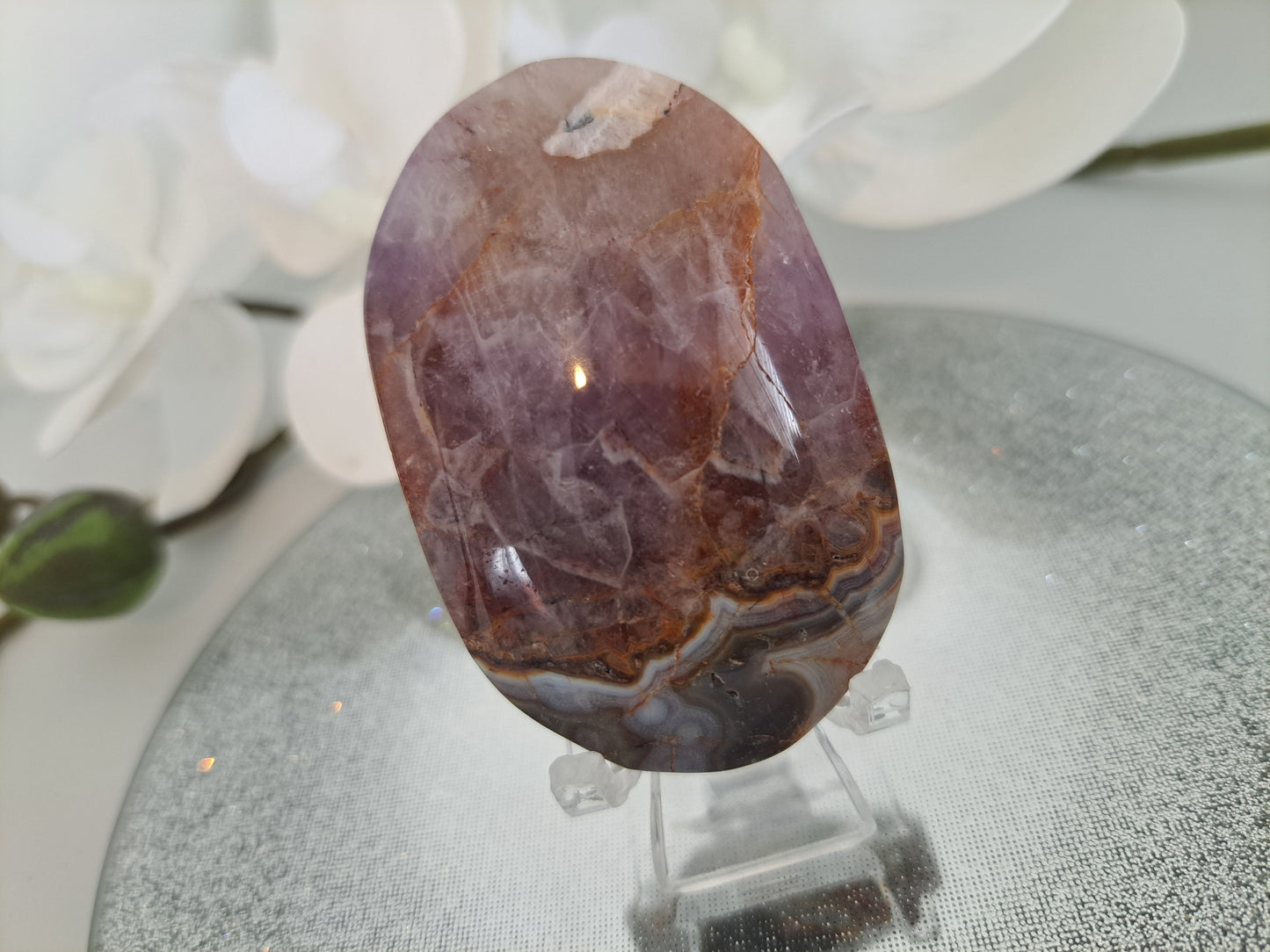 Amethyst agate palm stone