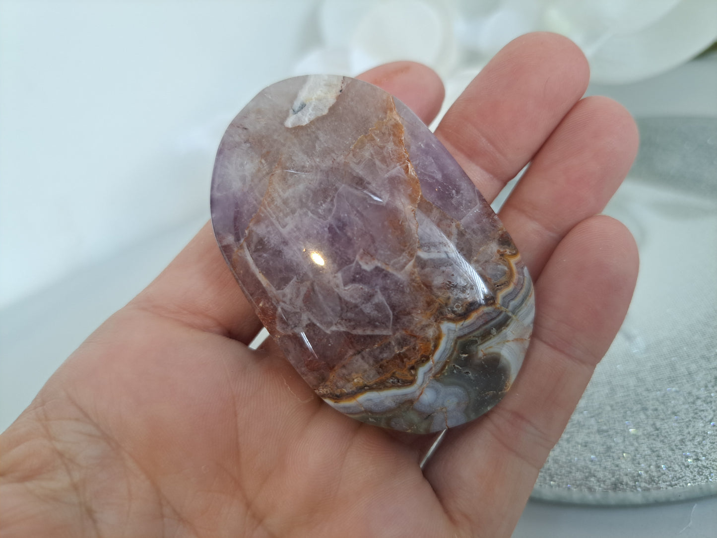 Amethyst agate palm stone