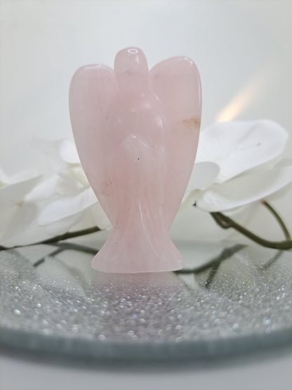 Large rose quartz angel