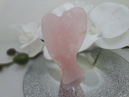 Large rose quartz angel