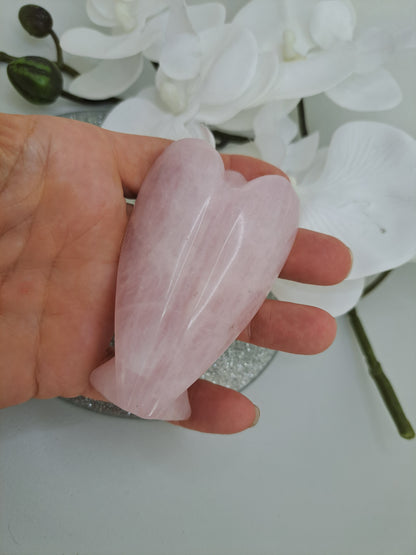 Large rose quartz angel