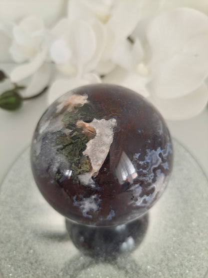 Moss agate sphere