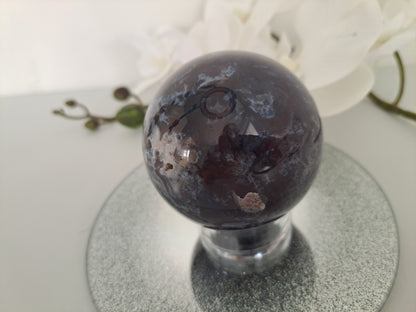 Moss agate sphere