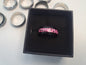 Pink inlay stainless steel ring