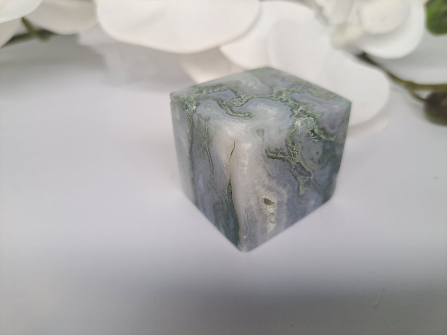 Moss Agate Cube