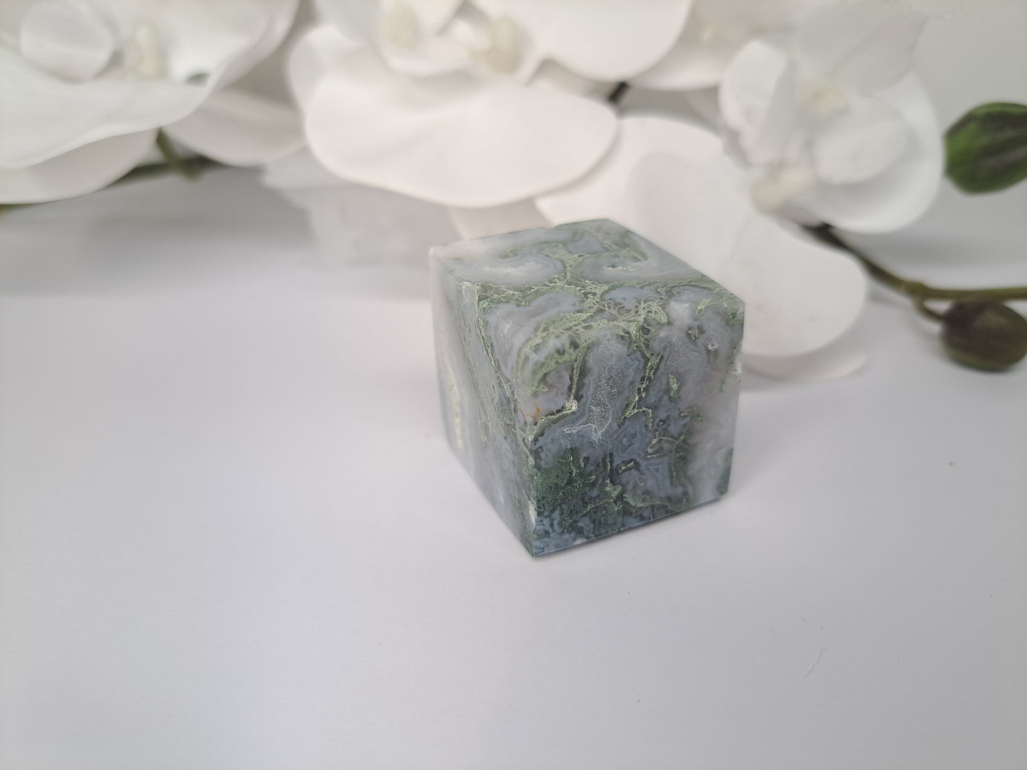Moss Agate Cube