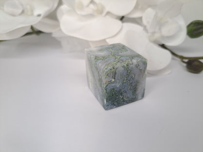 Moss Agate Cube