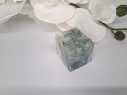 Moss Agate Cube