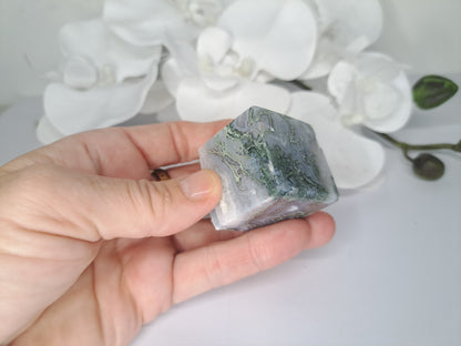 Moss Agate Cube