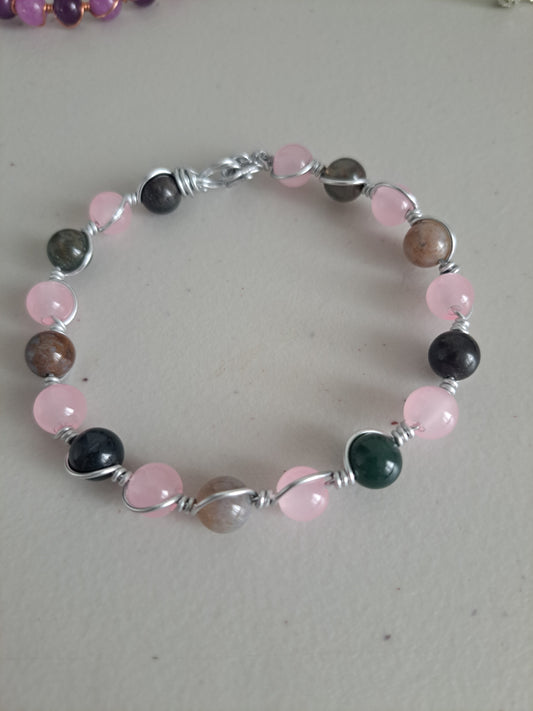 Hand Crafted Wired Crystal Bracelet