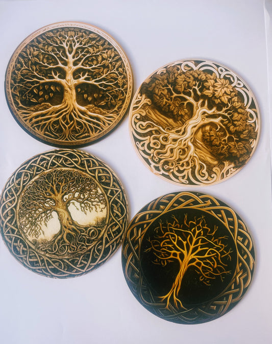 4pcs Tree of Life Coasters