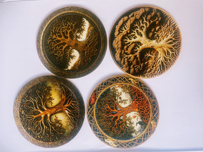 4pcs Tree of Life Coasters
