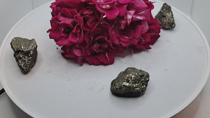 Raw pyrite crystal stone