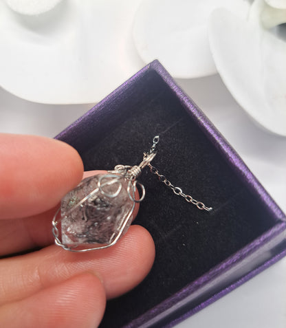 Hand Crafted Herkimer diamond stainless steel chain necklace