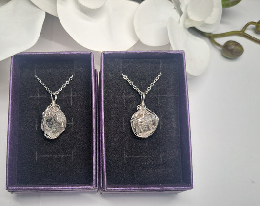 Hand Crafted Herkimer diamond stainless steel chain necklace